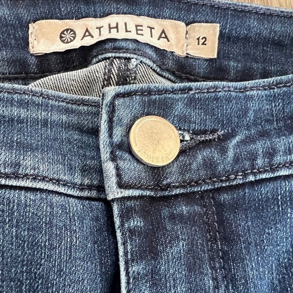 ATHLETA Dark Wash SCULPTEK Blue Stretch Denim Jeans Women's Size 12 - Picture 2 of 5